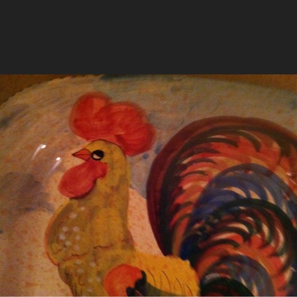 Square Rooster Wall Hanging Platter 15” - Picture 3 of 5